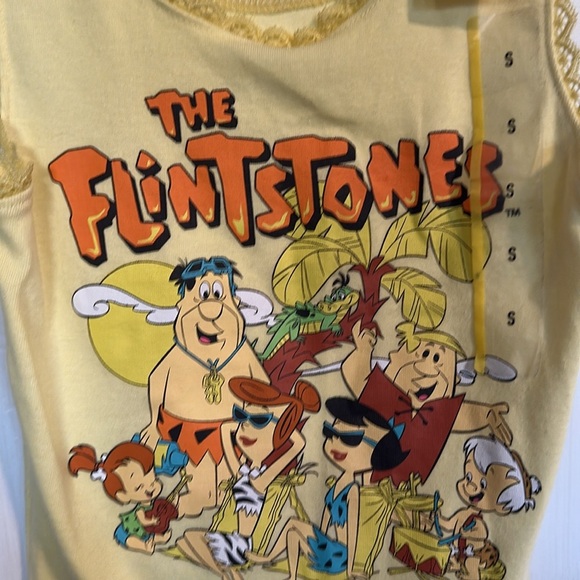 The Flintstones Yellow Cropped tank size small NWT - Picture 2 of 4